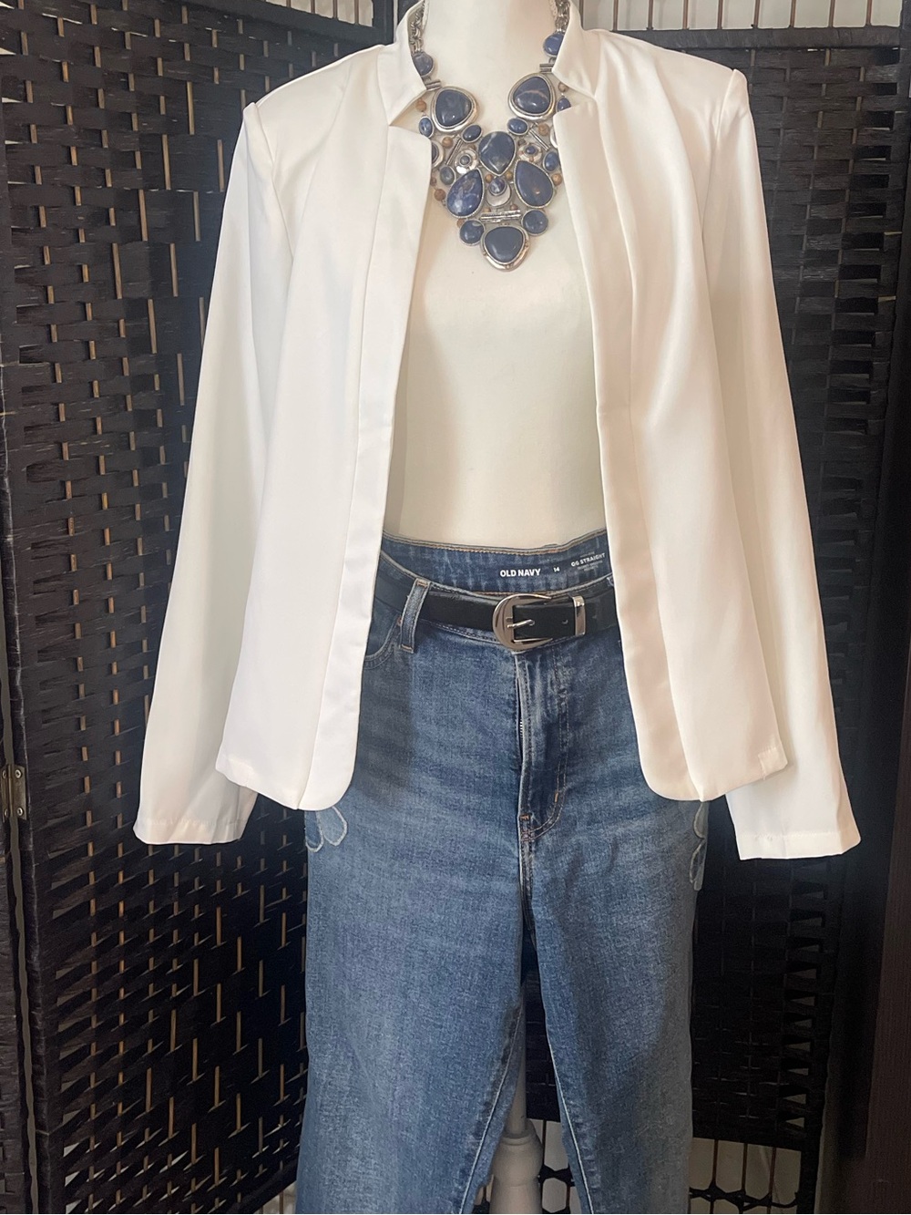 Old Navy Blue High-Waist Straight Jeans